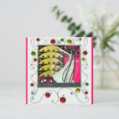 MAGIC VAN DE SPRING, Fuchsia, Green Yellow, Black Kaart (Staand voorkant)
