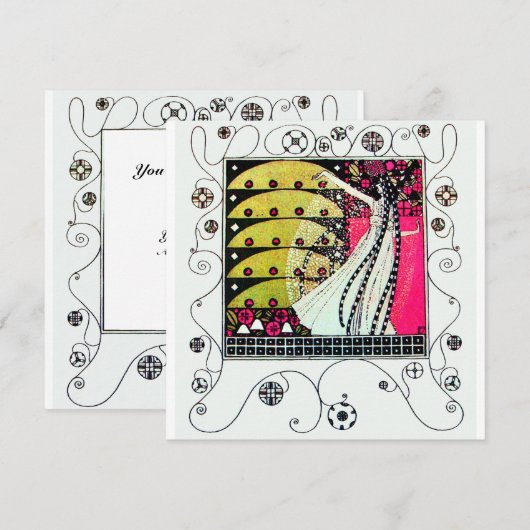 MAGIC VAN DE SPRING, Fuchsia, Green Yellow, Black Kaart (Voorkant / Achterkant)