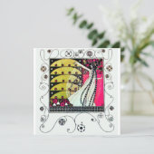 MAGIC VAN DE SPRING, Fuchsia, Green Yellow, Black Kaart (Staand voorkant)