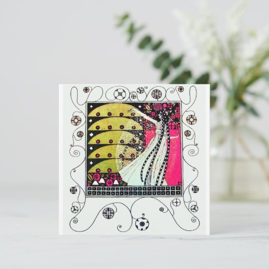 MAGIC VAN DE SPRING, Fuchsia, Green Yellow, Black Kaart (Staand voorkant)