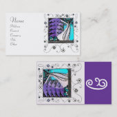 MAGIC VAN DE SPRING helder blauw zwart paars Visitekaartje (Voorkant / Achterkant)