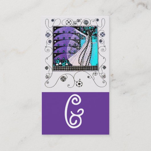 MAGIC VAN DE SPRING helder blauw zwart paars Visitekaartje (Achterkant)