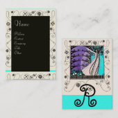 MAGIC VAN DE SPRING helder blauw zwart paars Visitekaartje (Voorkant / Achterkant)