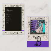 MAGIC VAN DE SPRING helder blauw zwart paars Visitekaartje (Voorkant / Achterkant)