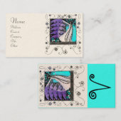 MAGIC VAN DE SPRING helder blauw zwart paars Visitekaartje (Voorkant / Achterkant)