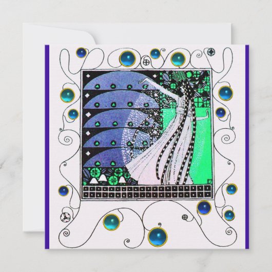 MAGIC VAN DE SPRING, helder, blauwgroen zwart, bla Kaart (Voorkant)