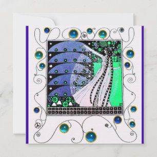 MAGIC VAN DE SPRING, helder, blauwgroen zwart, bla Kaart