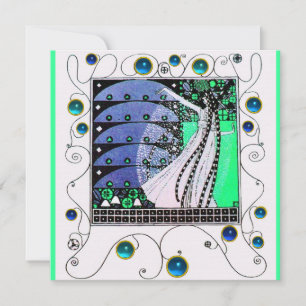 MAGIC VAN DE SPRING, helder, blauwgroen zwart, bla Kaart