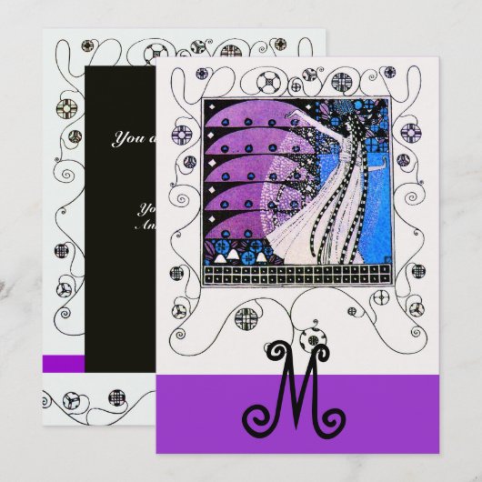 MAGIC VAN DE SPRING, helder paars blauw Kaart (Voorkant / Achterkant)