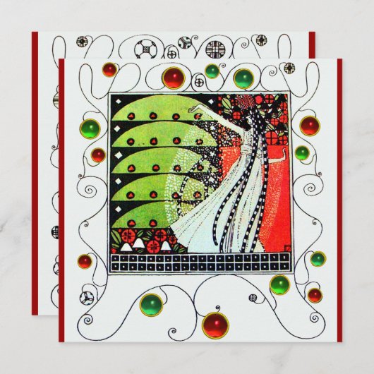 MAGIC VAN DE SPRING helder rood zwart groen Kaart (Voorkant / Achterkant)