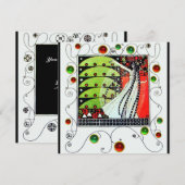 MAGIC VAN DE SPRING helder rood zwart groen Kaart (Voorkant / Achterkant)