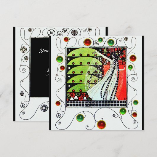 MAGIC VAN DE SPRING helder rood zwart groen Kaart (Voorkant / Achterkant)