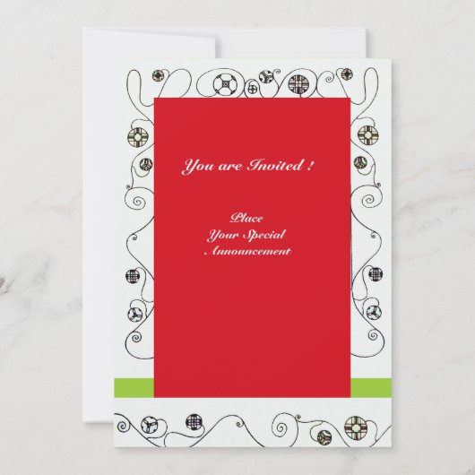 MAGIC VAN DE SPRING, helder rood zwart groen Kaart (Achterkant)