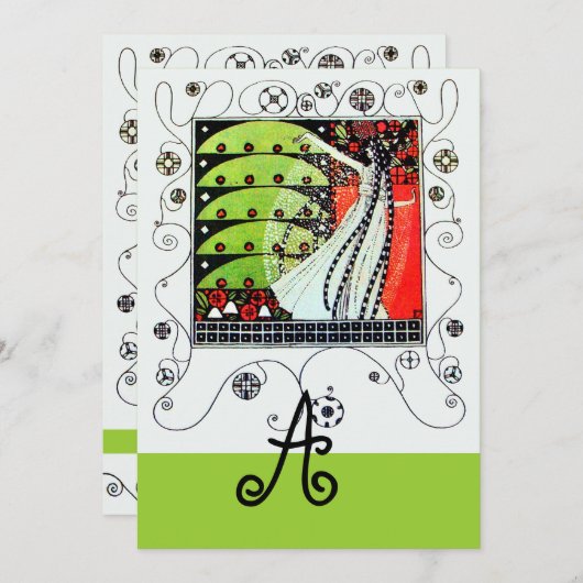 MAGIC VAN DE SPRING, helder rood zwart groen Kaart (Voorkant / Achterkant)