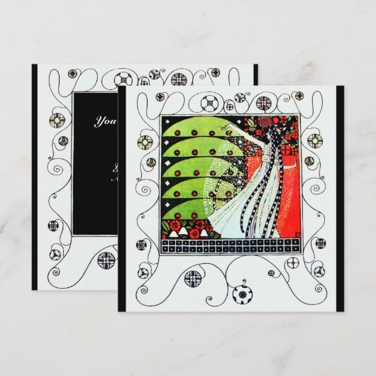 MAGIC VAN DE SPRING, helder rood zwart groen Kaart (Voorkant / Achterkant)