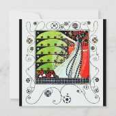 MAGIC VAN DE SPRING, helder rood zwart groen Kaart (Voorkant)