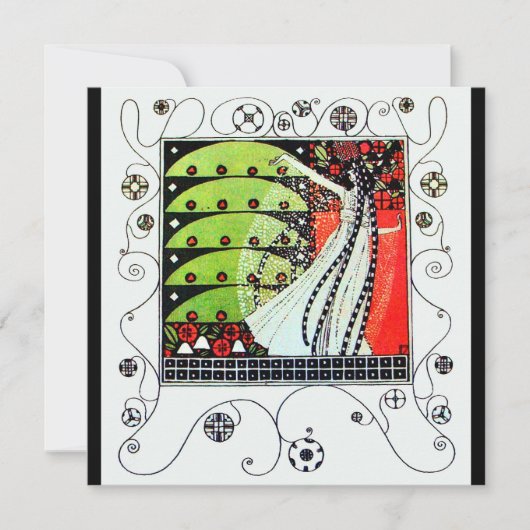 MAGIC VAN DE SPRING, helder rood zwart groen Kaart (Voorkant)