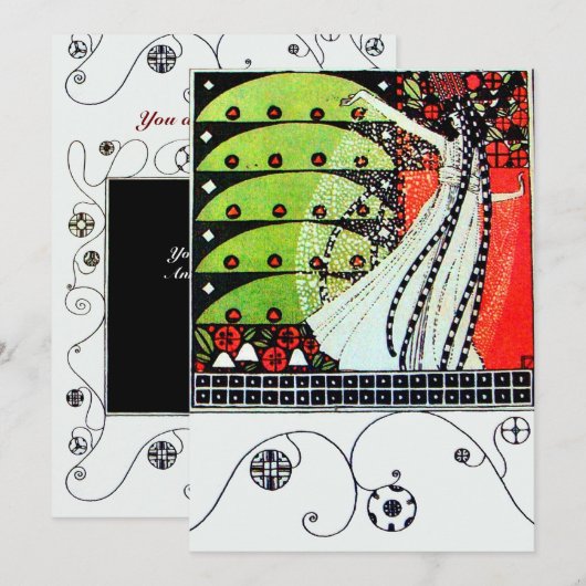 MAGIC VAN DE SPRING, helder rood zwart groen Kaart (Voorkant / Achterkant)