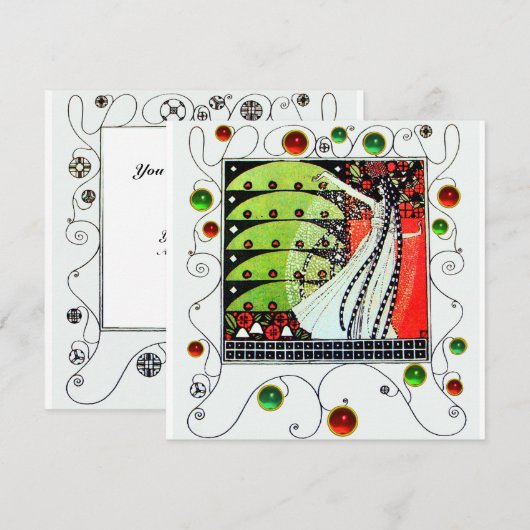 MAGIC VAN DE SPRING helder rood zwart groen Kaart (Voorkant / Achterkant)