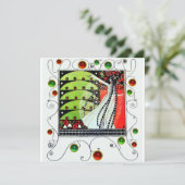 MAGIC VAN DE SPRING helder rood zwart groen Kaart (Staand voorkant)