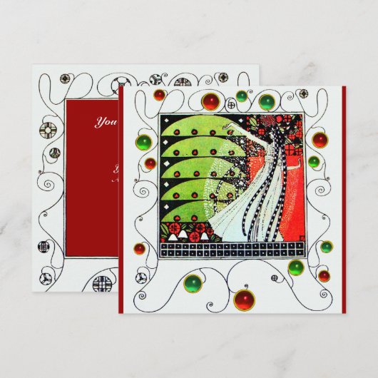 MAGIC VAN DE SPRING helder rood zwart groen Kaart (Voorkant / Achterkant)