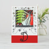 MAGIC VAN DE SPRING, helder rood zwart groen Kaart (Staand voorkant)