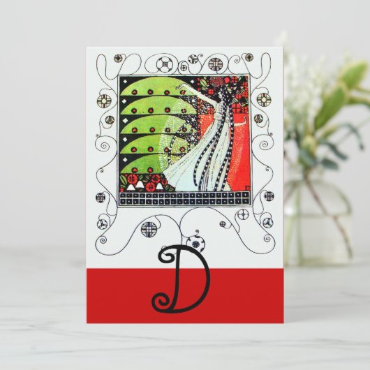 MAGIC VAN DE SPRING, helder rood zwart groen Kaart (Staand voorkant)