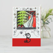 MAGIC VAN DE SPRING, helder rood zwart groen Kaart (Staand voorkant)