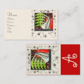 MAGIC VAN DE SPRING helder rood zwart groen Visitekaartje (Voorkant / Achterkant)