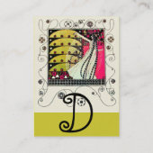 MAGIC VAN DE SPRING helder roze zwart-wit groen Visitekaartje (Achterkant)