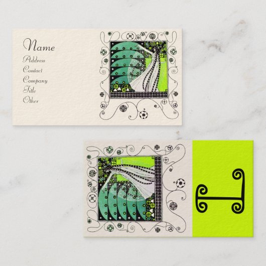 MAGIC VAN DE SPRING helder zwart-wit geel Visitekaartje (Voorkant / Achterkant)