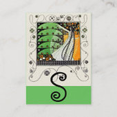 MAGIC VAN DE SPRING helder zwart-wit groen Visitekaartje (Achterkant)