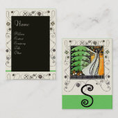 MAGIC VAN DE SPRING helder zwart-wit groen Visitekaartje (Voorkant / Achterkant)