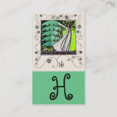 MAGIC VAN DE SPRING helder zwart-wit groen Visitekaartje (Achterkant)