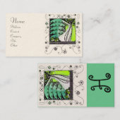 MAGIC VAN DE SPRING helder zwart-wit groen Visitekaartje (Voorkant / Achterkant)