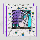 MAGIC VAN DE SPRING, heldere paarse zwarte aqua bl Kaart (Voorkant / Achterkant)