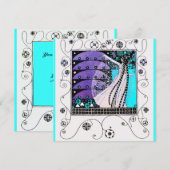 MAGIC VAN DE SPRING, heldere paarse zwarte aqua bl Kaart (Voorkant / Achterkant)