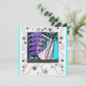 MAGIC VAN DE SPRING, heldere paarse zwarte aqua bl Kaart (Staand voorkant)