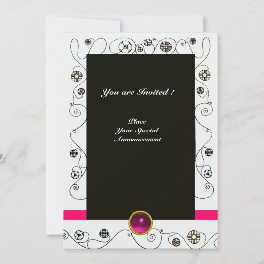 MAGIC VAN DE SPRING, helderroze wit zwart geel Kaart (Achterkant)