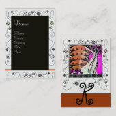 MAGIC VAN DE SPRING: helderroze zwart-wit bruin Visitekaartje (Voorkant / Achterkant)