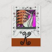 MAGIC VAN DE SPRING: helderroze zwart-wit bruin Visitekaartje (Achterkant)