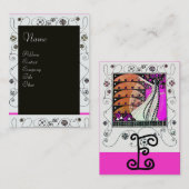 MAGIC VAN DE SPRING: helderroze zwart-wit bruin Visitekaartje (Voorkant / Achterkant)