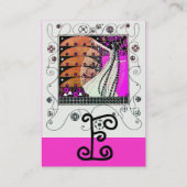 MAGIC VAN DE SPRING: helderroze zwart-wit bruin Visitekaartje (Achterkant)