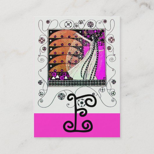 MAGIC VAN DE SPRING: helderroze zwart-wit bruin Visitekaartje (Achterkant)