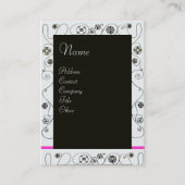 MAGIC VAN DE SPRING: helderroze zwart-wit bruin Visitekaartje (Voorkant)