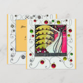 MAGIC VAN DE SPRING: helderroze zwart-wit geel Kaart (Voorkant / Achterkant)