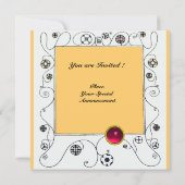 MAGIC VAN DE SPRING: helderroze zwart-wit geel Kaart (Achterkant)