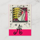 MAGIC VAN DE SPRING: helderroze zwart-wit geel Visitekaartje (Achterkant)