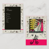 MAGIC VAN DE SPRING: helderroze zwart-wit geel Visitekaartje (Voorkant / Achterkant)