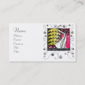 MAGIC VAN DE SPRING: helderroze zwart-wit geel Visitekaartje (Voorkant)